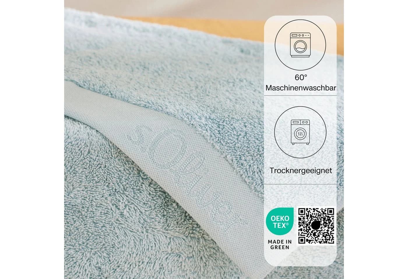 s.Oliver Handtuch Set 3-tlg. Hellblau 100% Baumwolle 600g/m² - Bild 4