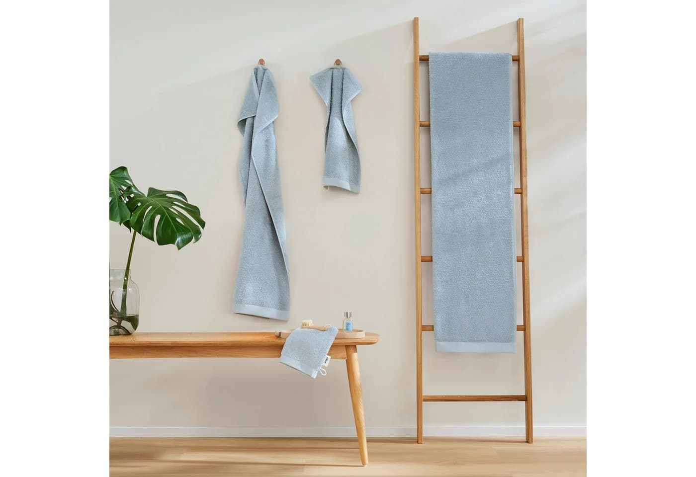 s.Oliver Handtuch Set 3-tlg. Hellblau 100% Baumwolle 600g/m² - Bild 5