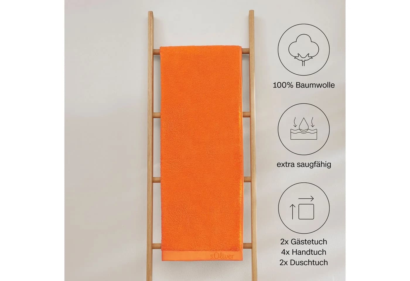 s.Oliver Handtuch-Set Orange 8-tlg. 100% Baumwolle