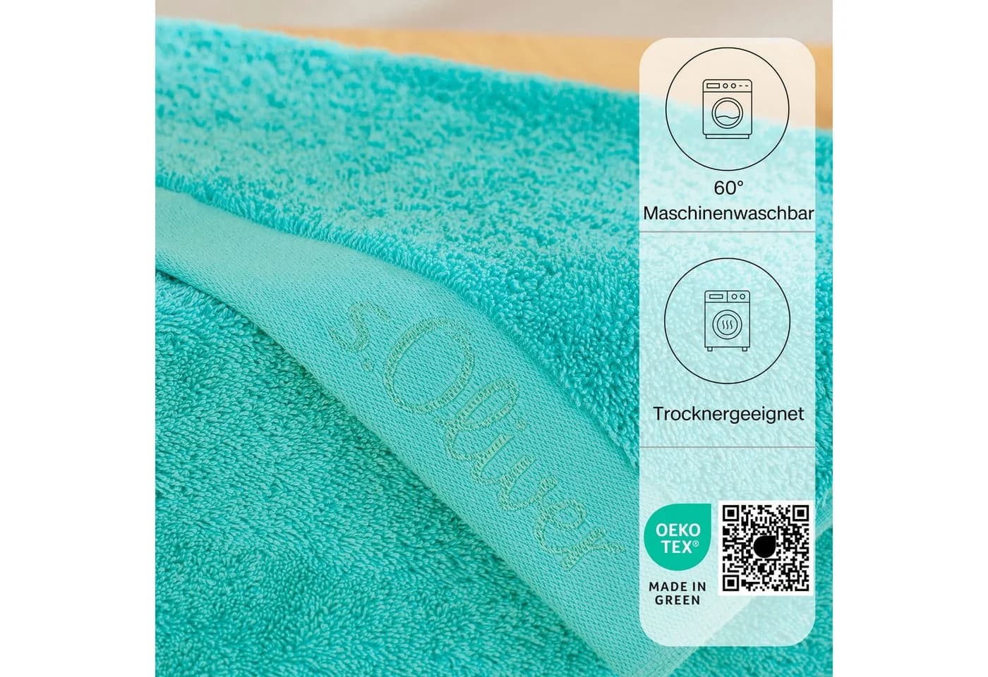 s.Oliver Handtuch Set Premium Qualität 600 gr/m² Türkis 8 Stk. Baumwolle - Bild 4