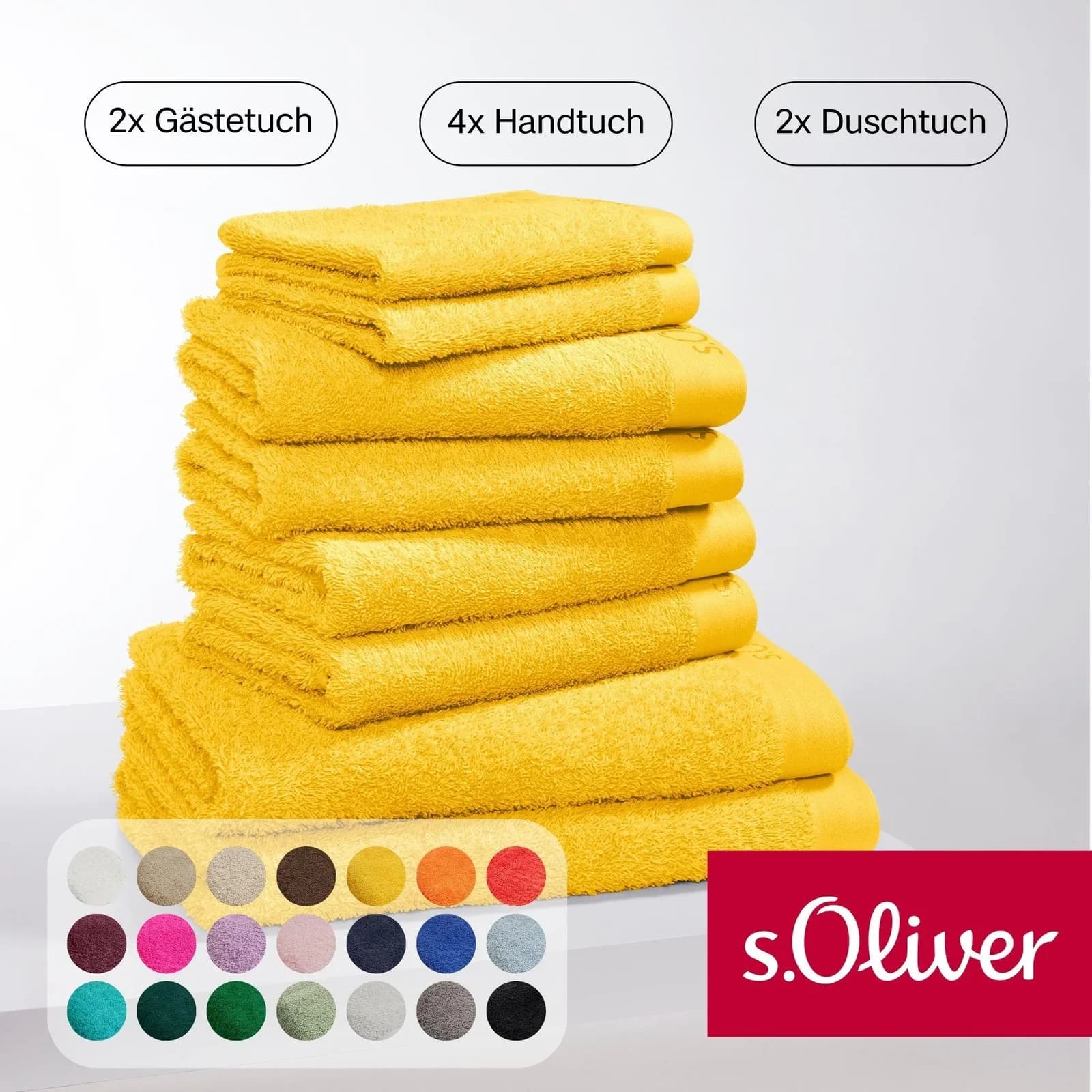 s.Oliver Handtuch Set 8-tlg. Gelb 100% Baumwolle Premium