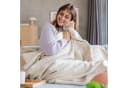 IBENA Wohndecke Glasgow Beige Jacquard mit Streifen Bild 4