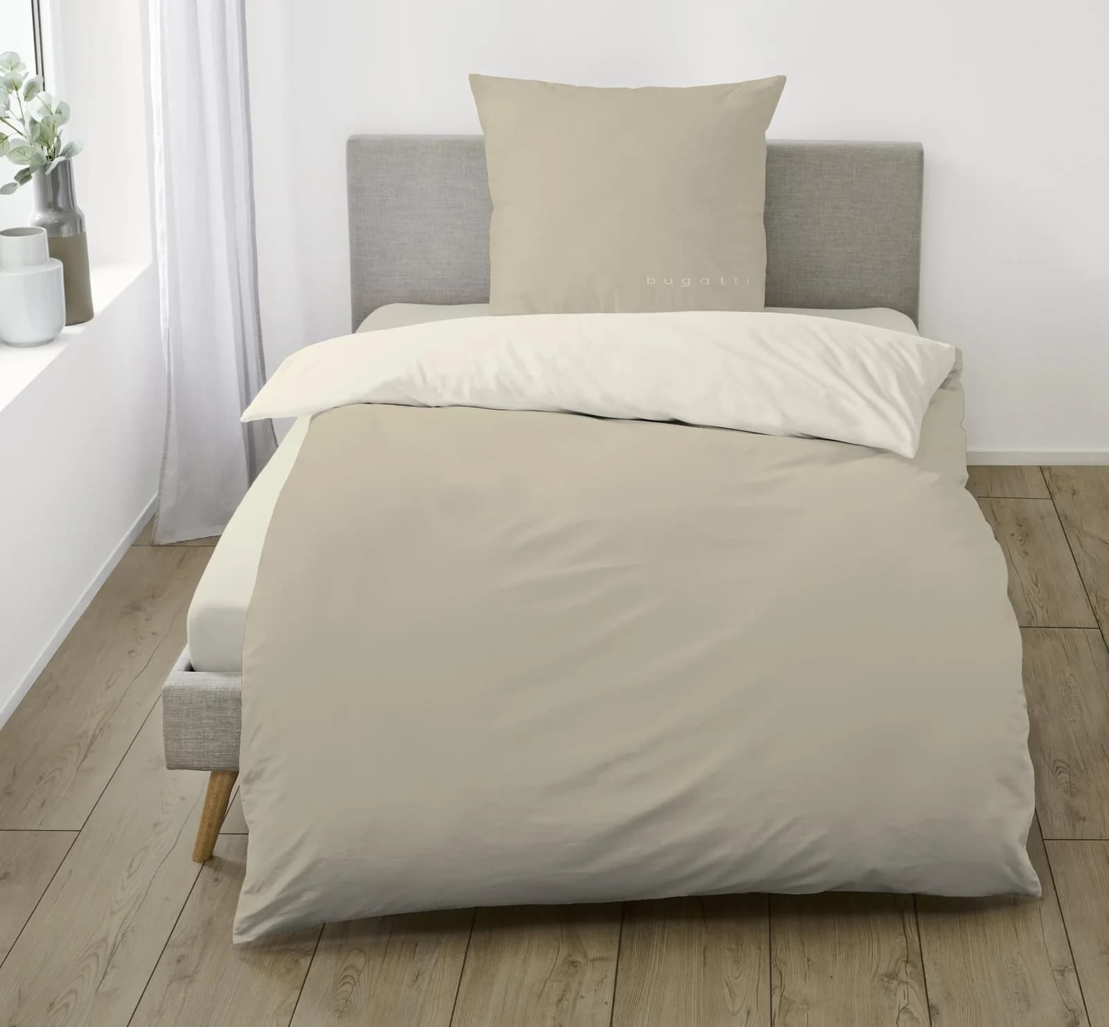 IBENA Bettwäsche BUGATTI Flanell Braun 155x220 cm