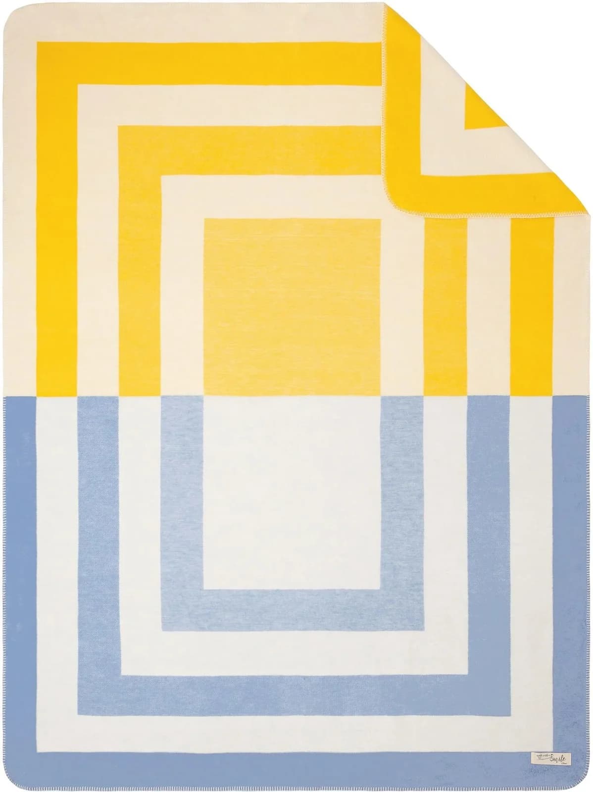 s.Oliver Wohndecke mit Streifenmuster Blau/Gelb