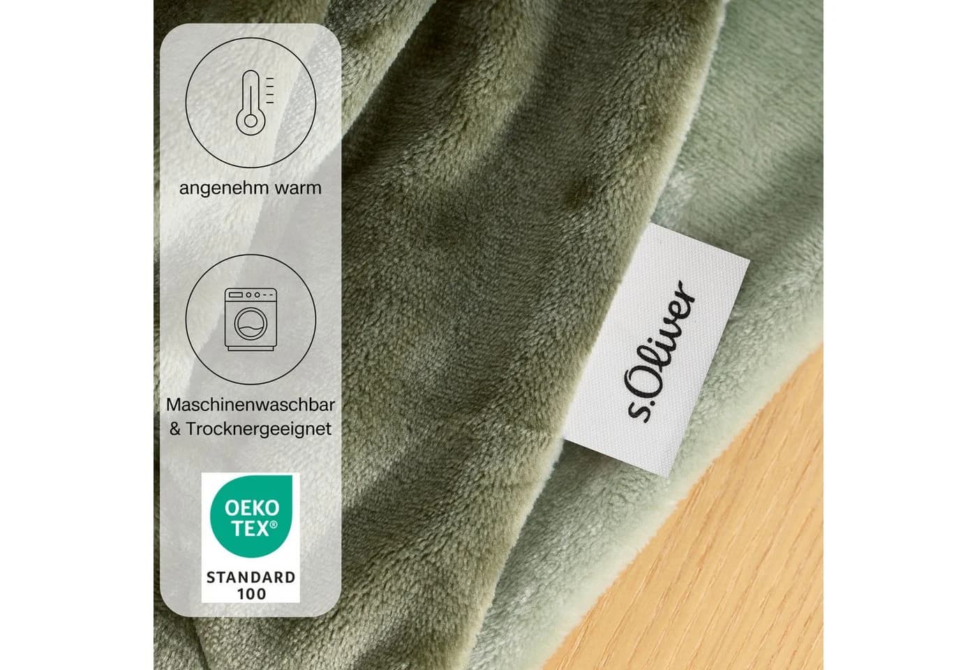 s.Oliver Doublesoft Kuscheldecke Grün 150x200 cm - Bild 3