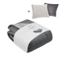 s.Oliver Doublesoft Kuscheldecke Grau 150x200 cm mit Kissen Bild 2