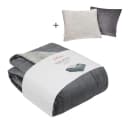s.Oliver Doublesoft Kuscheldecke Grau 150x200 cm mit Kissen Bild 4