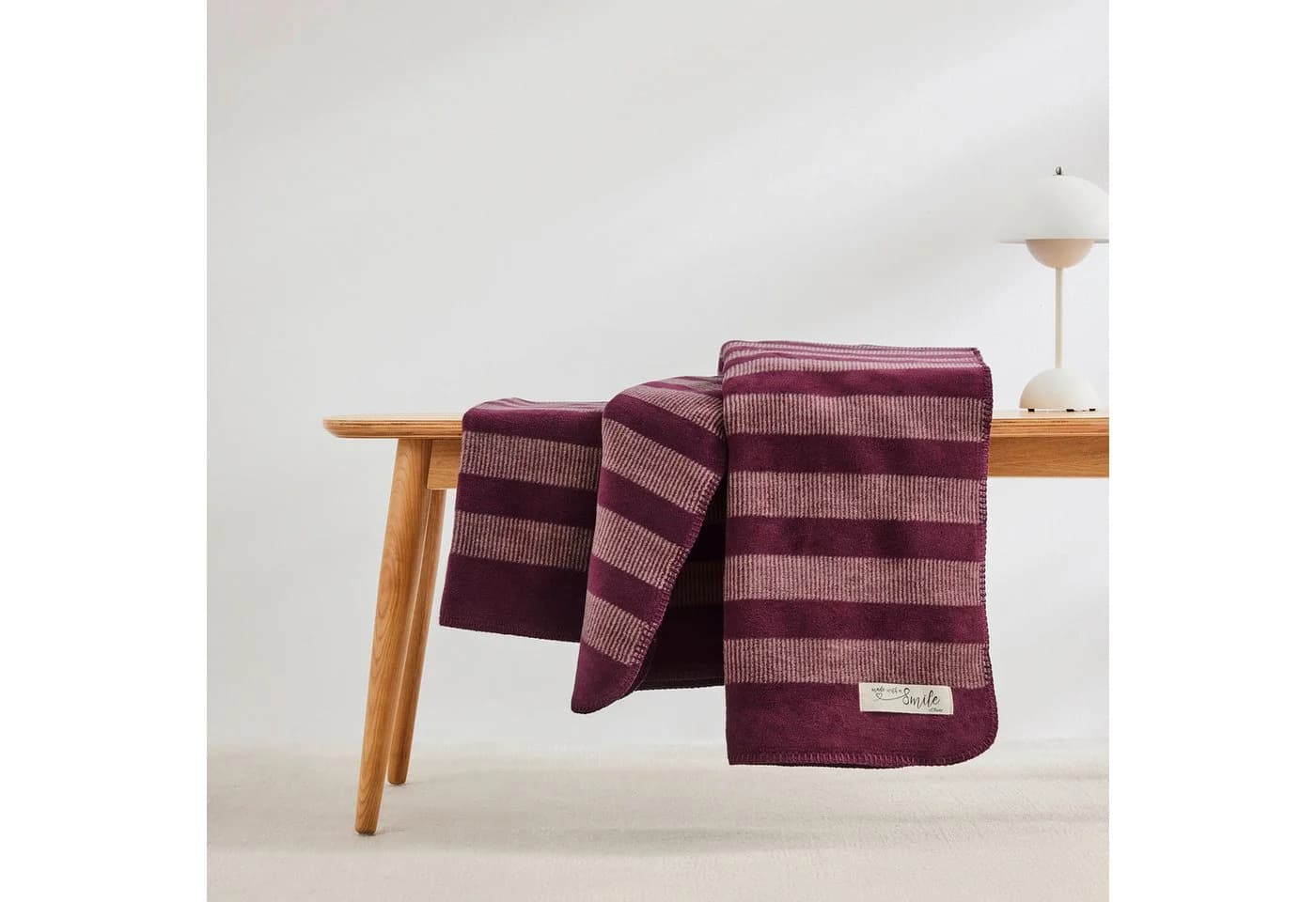 IBENA Wohndecke s.Oliver Streifen-Look Rot