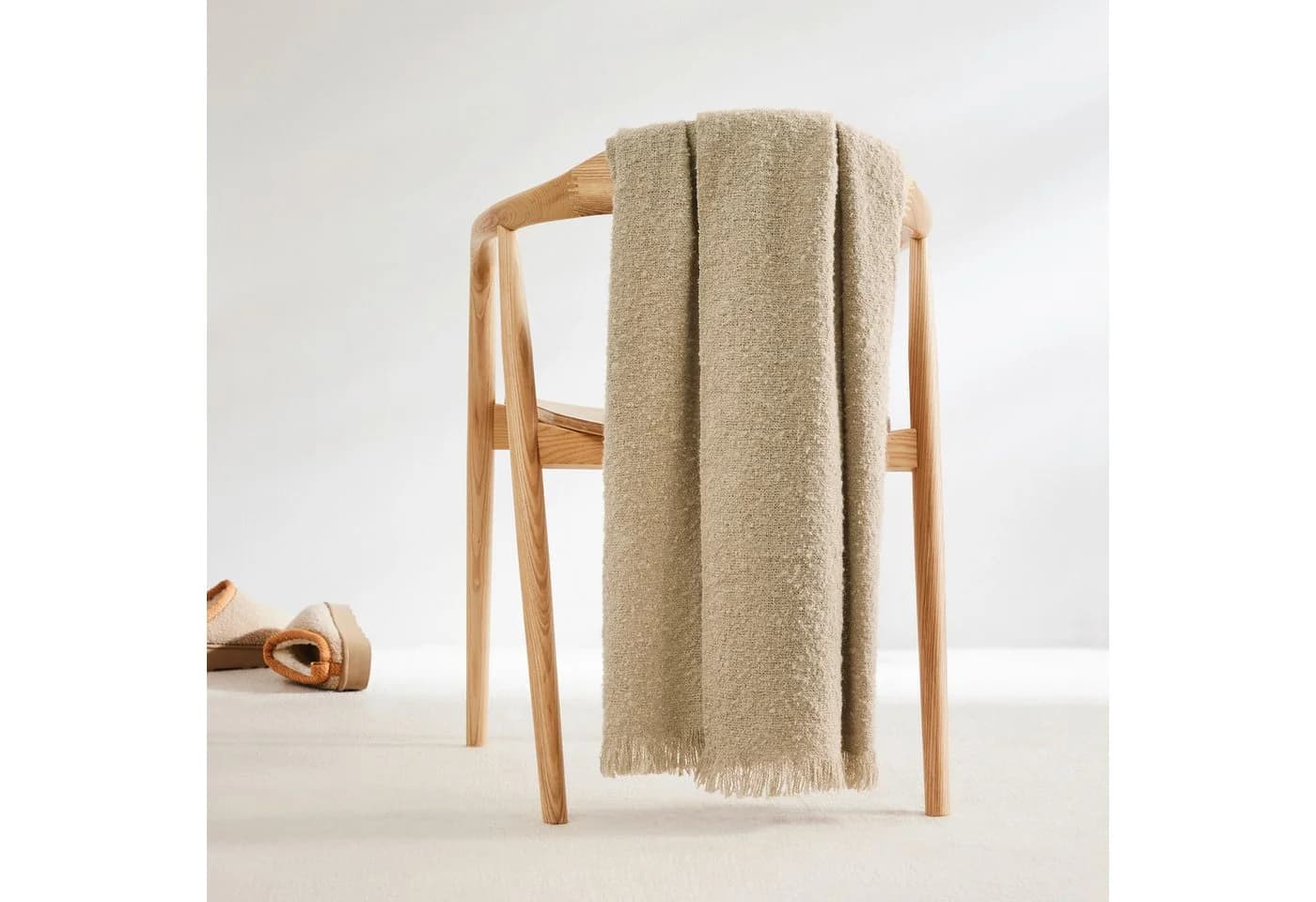 s.Oliver Bouclé-Wohndecke Beige 140x210 cm Polyester - Bild 5