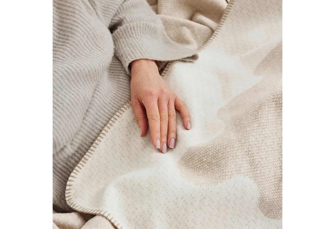 Wohndecke IBENA Lucerne Beige Baumwolle 140x200cm GOTS - Bild 4