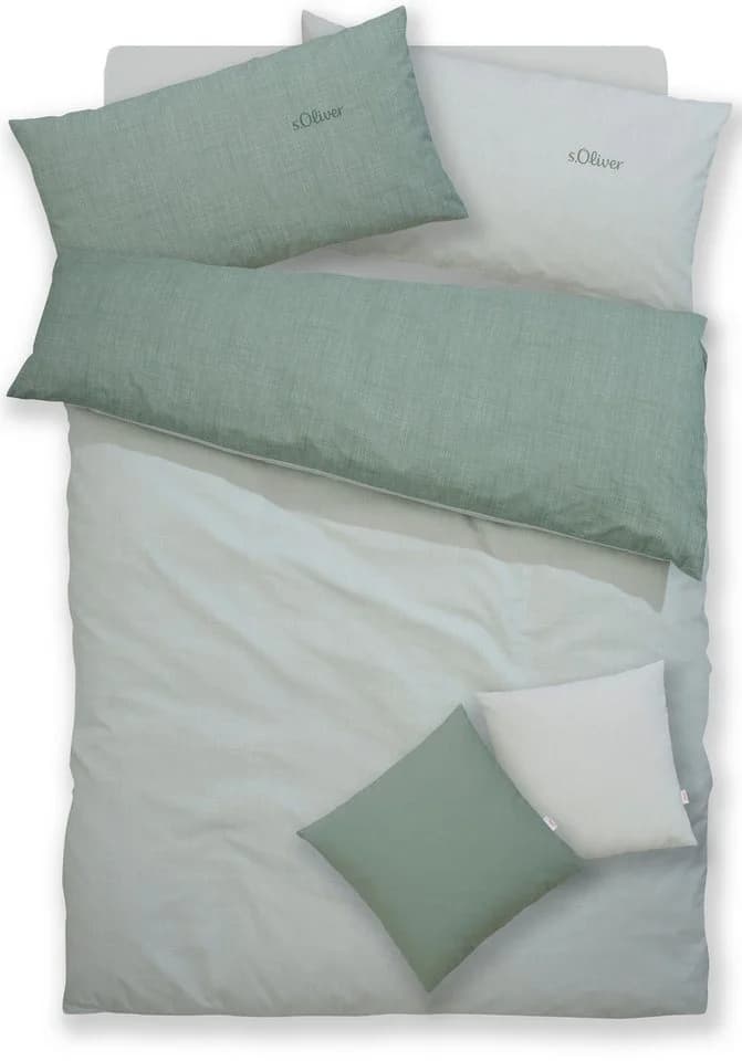 Wendebettwäsche aus 100% Baumwolle, Flanell, Grün, Modern, Uni - Bild 5