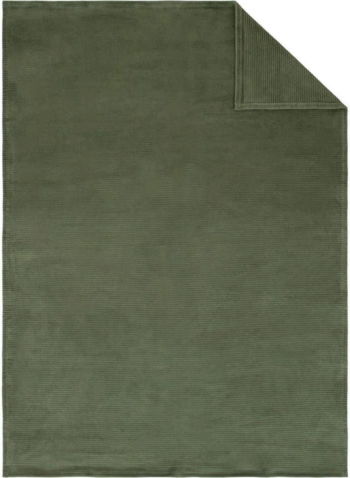 IBENA Wohndecke Cordoba Grün Cord-Struktur Baumwolle Polyacryl Polyester - Bild 3