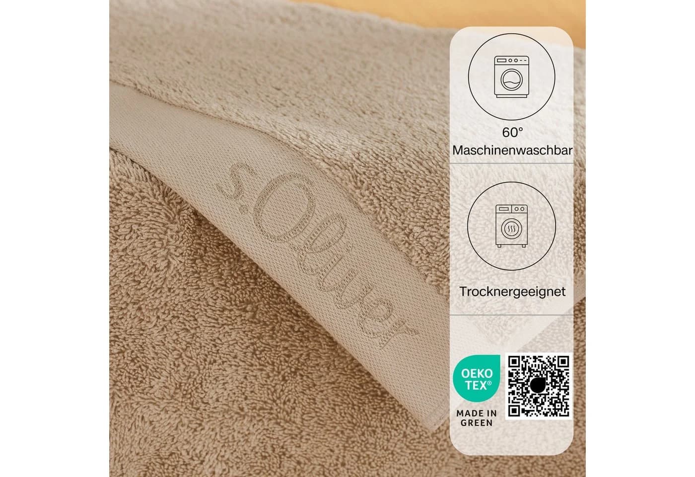 s.Oliver Handtuch-Set 6-tlg. Beige 600 g/m² Baumwolle - Bild 4