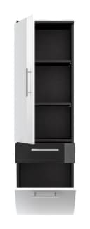 Magnolia Home Hochschrank Salona 135 cm Weiß/Grau Hochglanz Soft-Close Bild 3