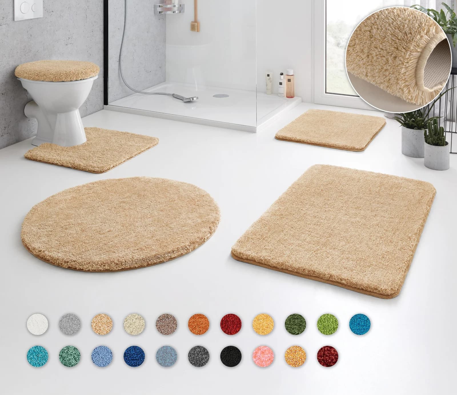 Kleine Wolke Badematte Relax 150x85 cm Beige Polyacryl