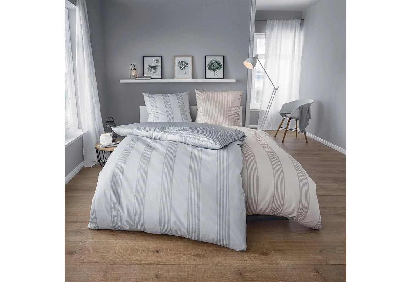 Kleine Wolke Wendebettwäsche Lina Grau Mako-Satin - Bild 3