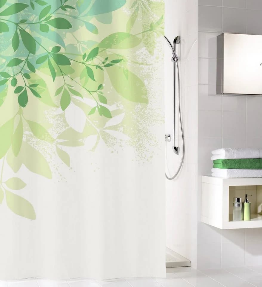 Kleine Wolke Duschvorhang Floresta Floral Grün Creme