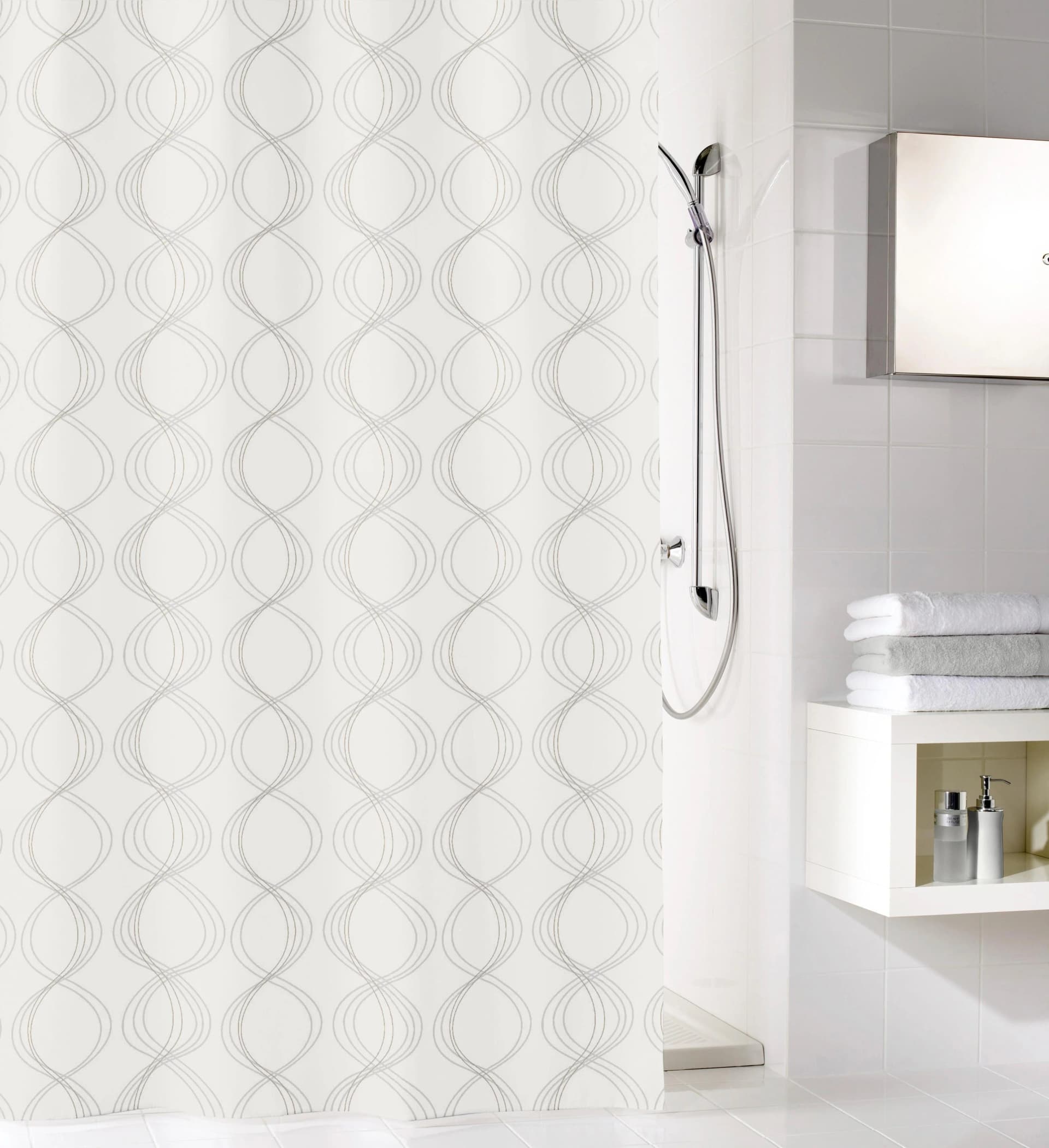 Duschvorhang KLEINE WOLKE Classy Weiß 180x200 cm Polyester