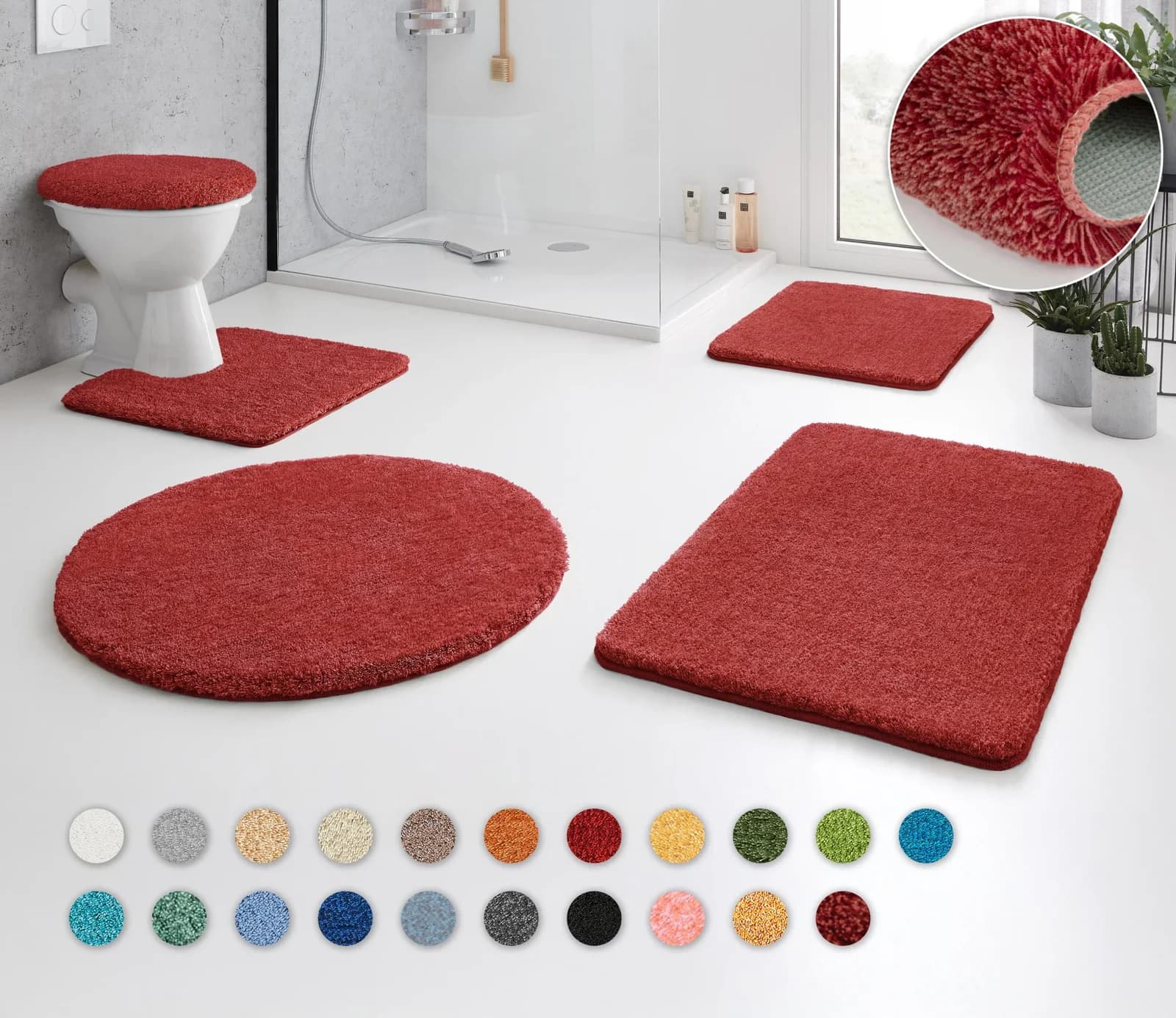 Kleine Wolke Relax Badematte Rosa Polyacryl 30mm