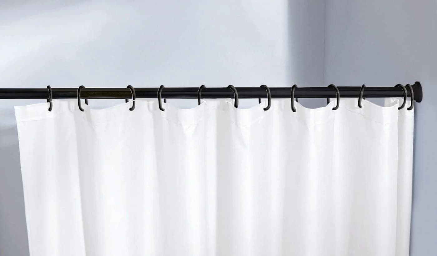 Kleine Wolke Duschvorhangstange Schwarz Aluminium Ausziehbar
