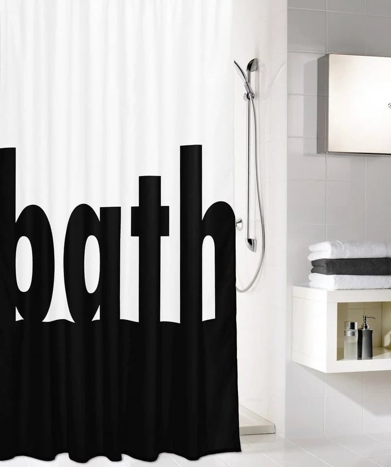 Kleine Wolke Duschvorhang Bath Weiß Schwarz Modern
