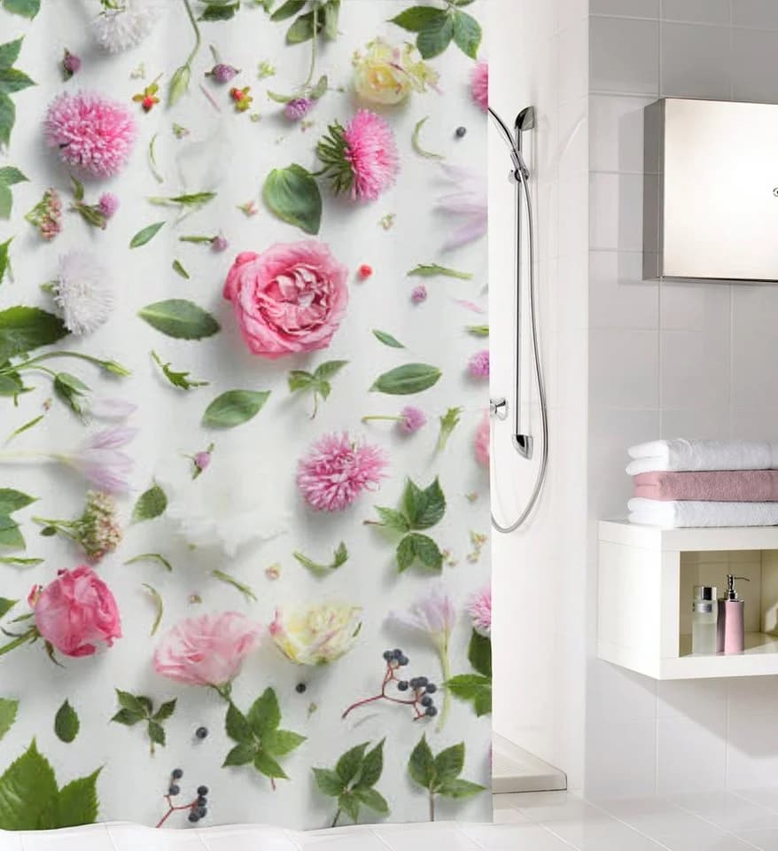 Kleine Wolke Duschvorhang Rosalie Bunt Polyester mit Beschwerungsband