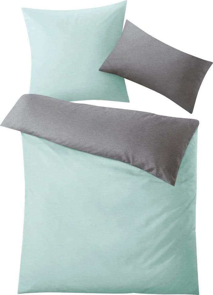 Kleine Wolke Wendebettwäsche Gracia Mintgrün Mako-Satin 3-tlg. - Bild 2