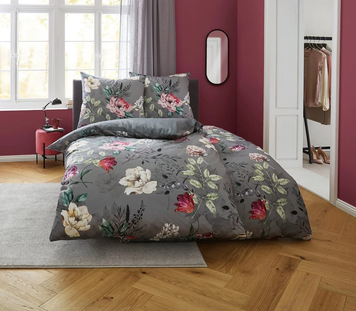 Kleine Wolke Wendebettwäsche Vincenza Mako-Satin Blau