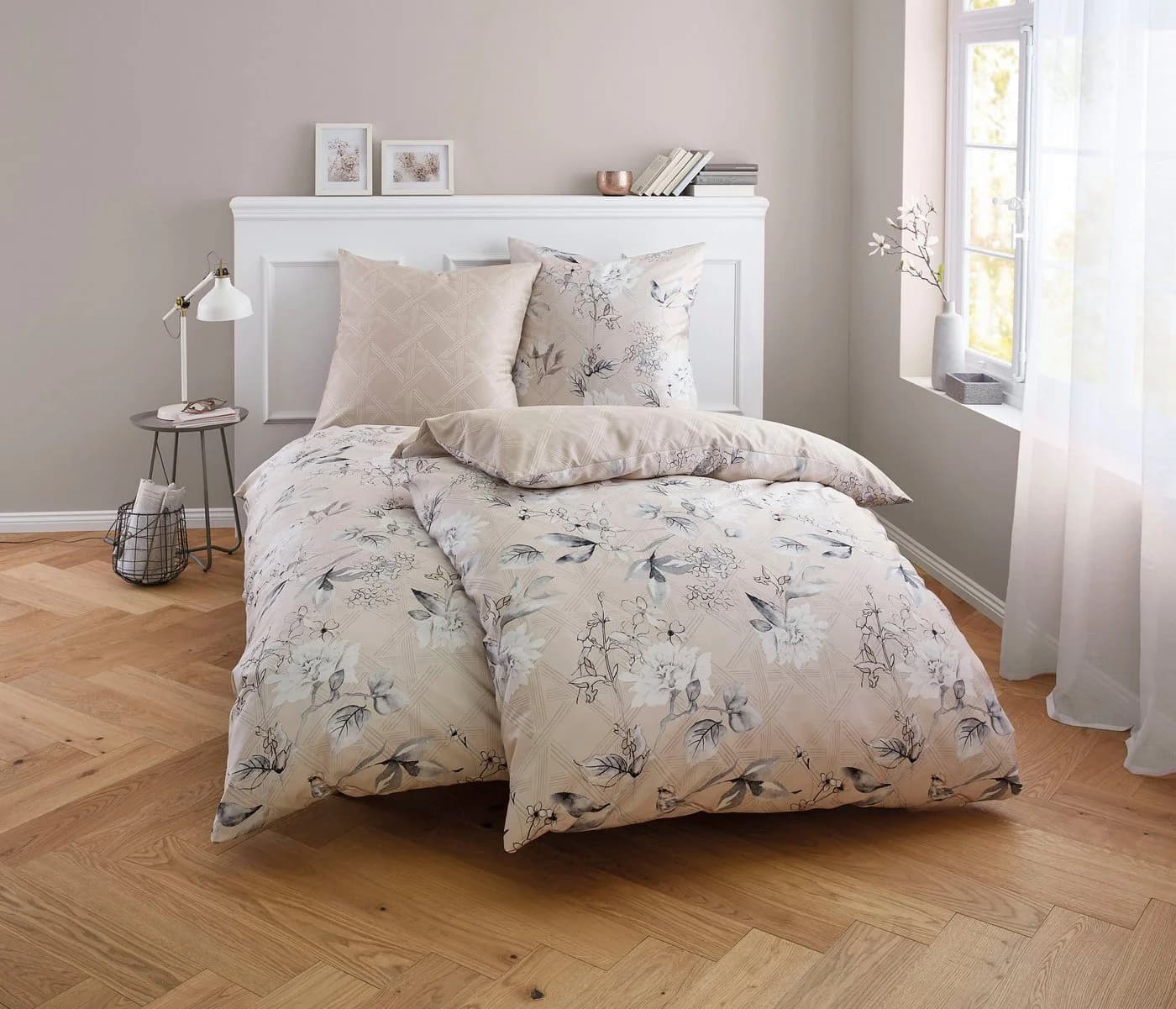 Kleine Wolke Wendebettwäsche Kessia Grau Taupe Mako-Satin