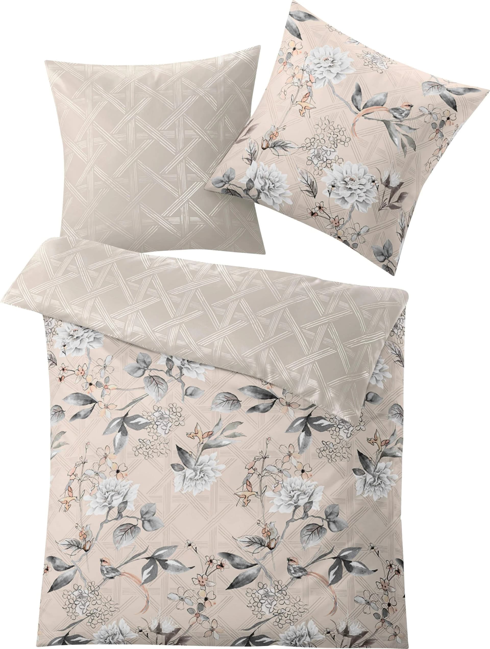 Kleine Wolke Wendebettwäsche Kessia Grau Taupe Mako-Satin - Bild 4