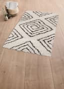Kleine Wolke Badematte Boho Rautenmuster Natur 100% Baumwolle Bild 1