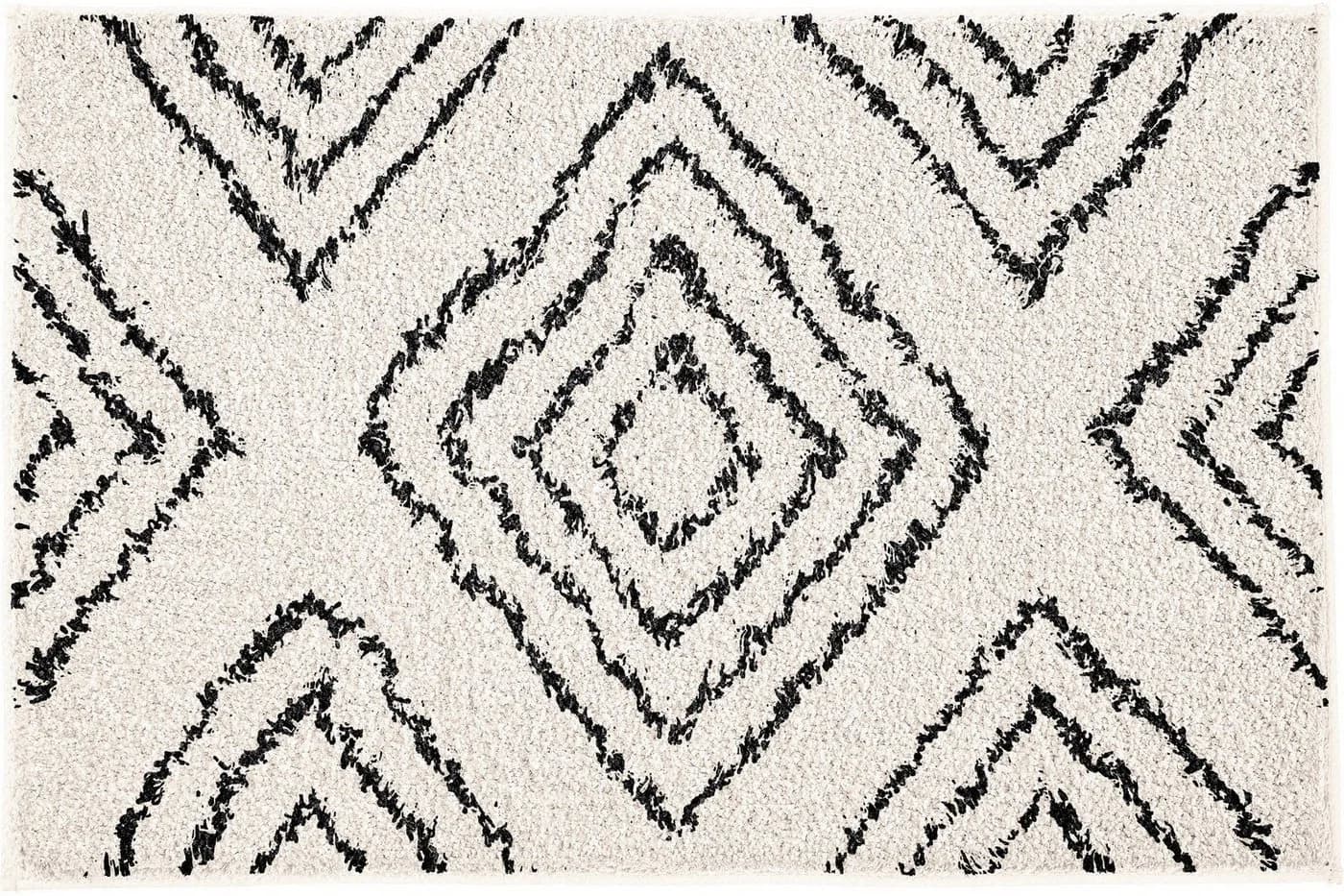 Kleine Wolke Badematte Boho Rautenmuster Natur 100% Baumwolle - Bild 2