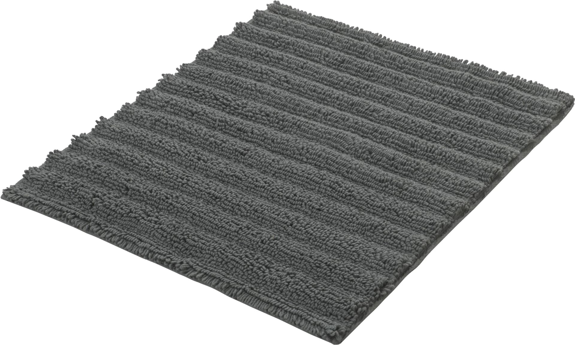 Kleine Wolke Badematte Yara Grau Streifen 100% Baumwolle