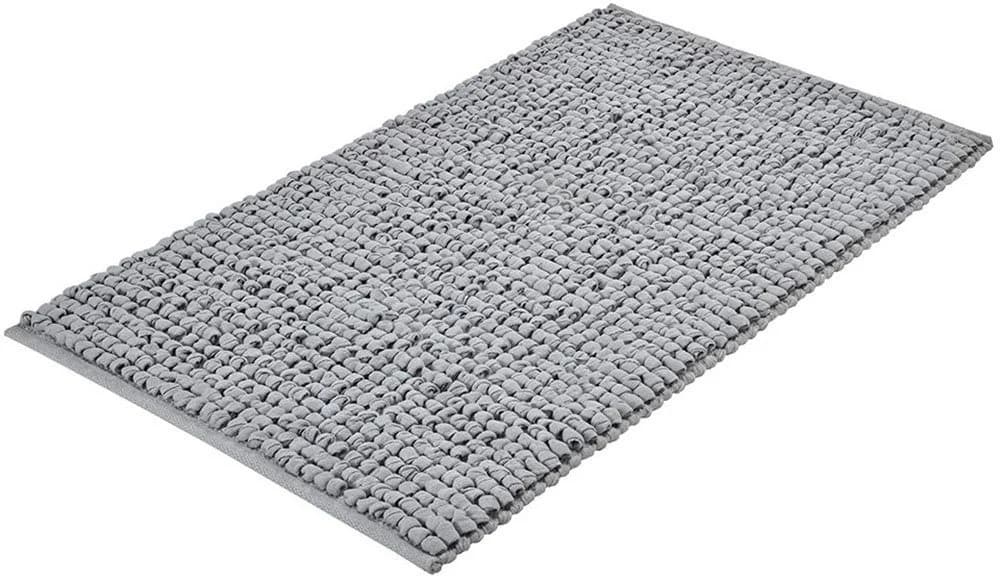 Kleine Wolke Badematte Brava Silbergrau 100% Baumwolle Uni