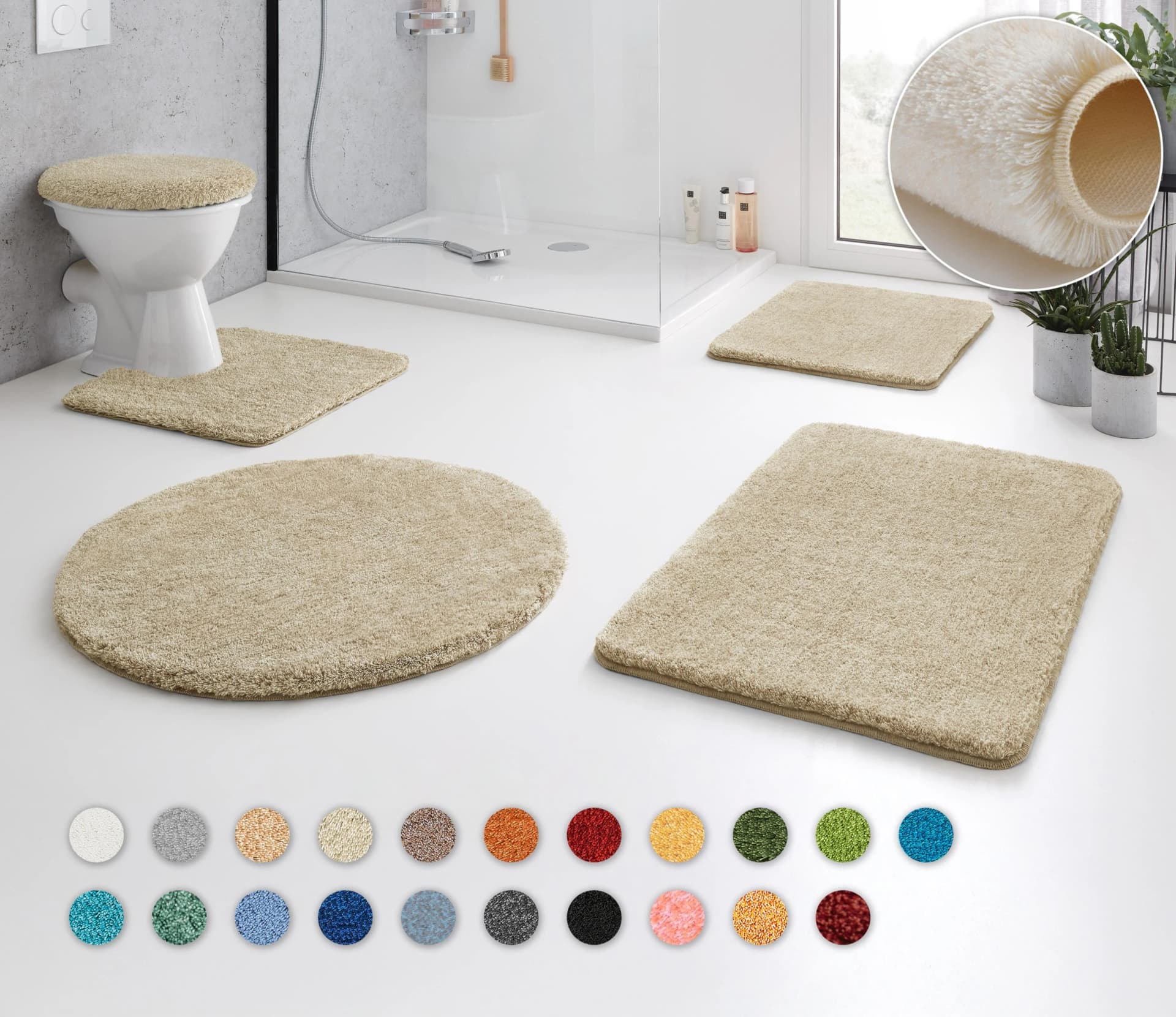 Kleine Wolke Badematte RELAX 30 mm Polyacryl Rutschhemmend
