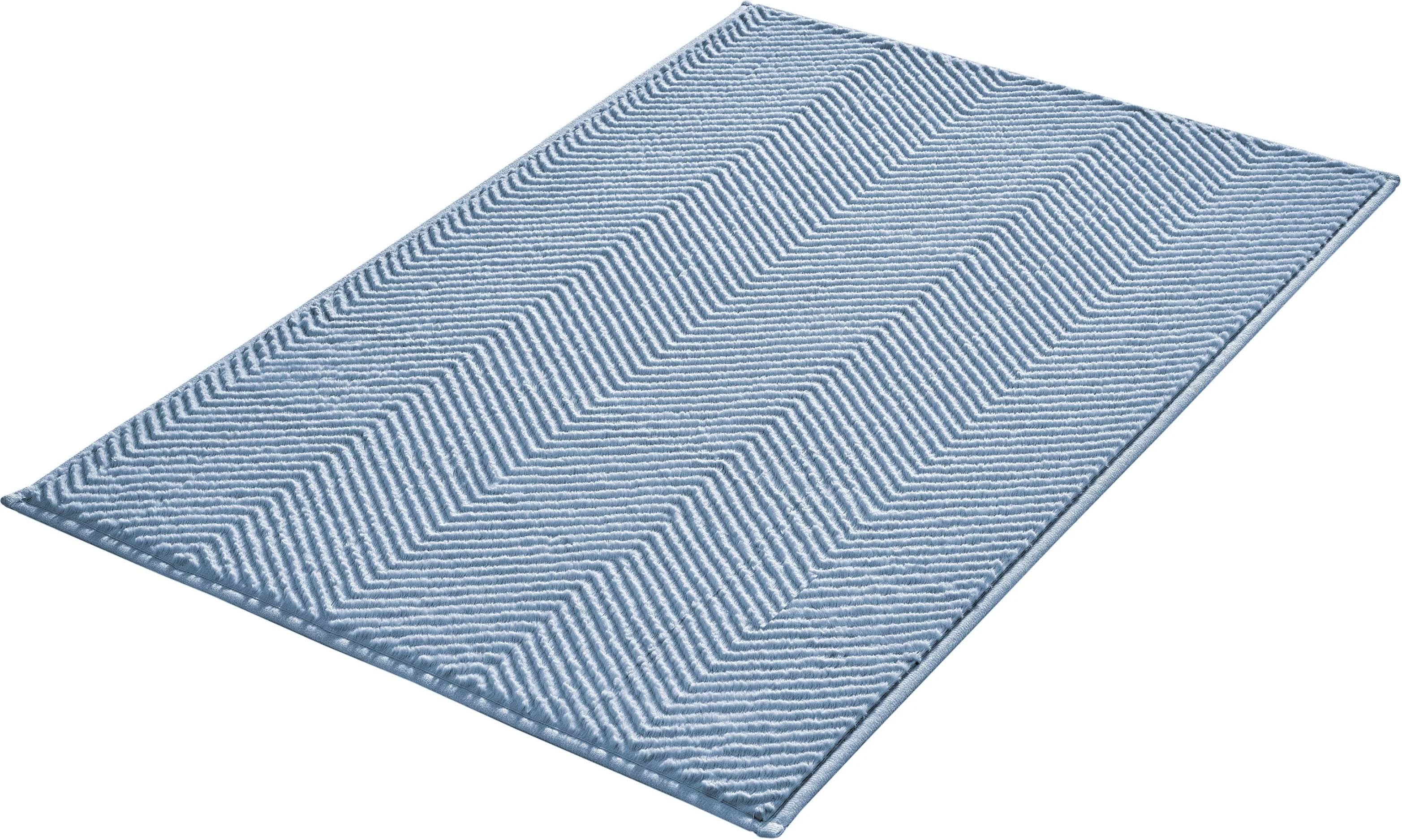 Kleine Wolke Badematte Zigzag Hellblau Rutschfest