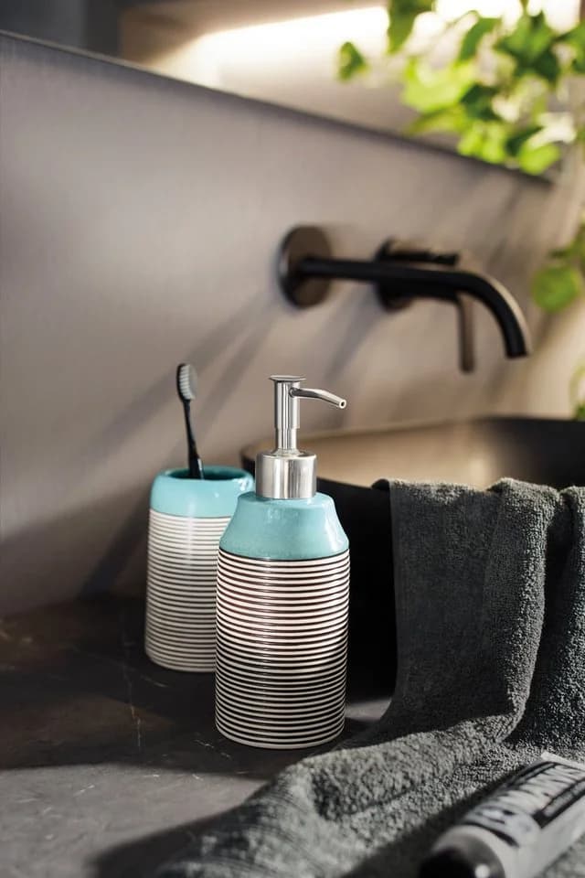 Zahnputzbecher OKAPI Blau Türkis Grün Keramik