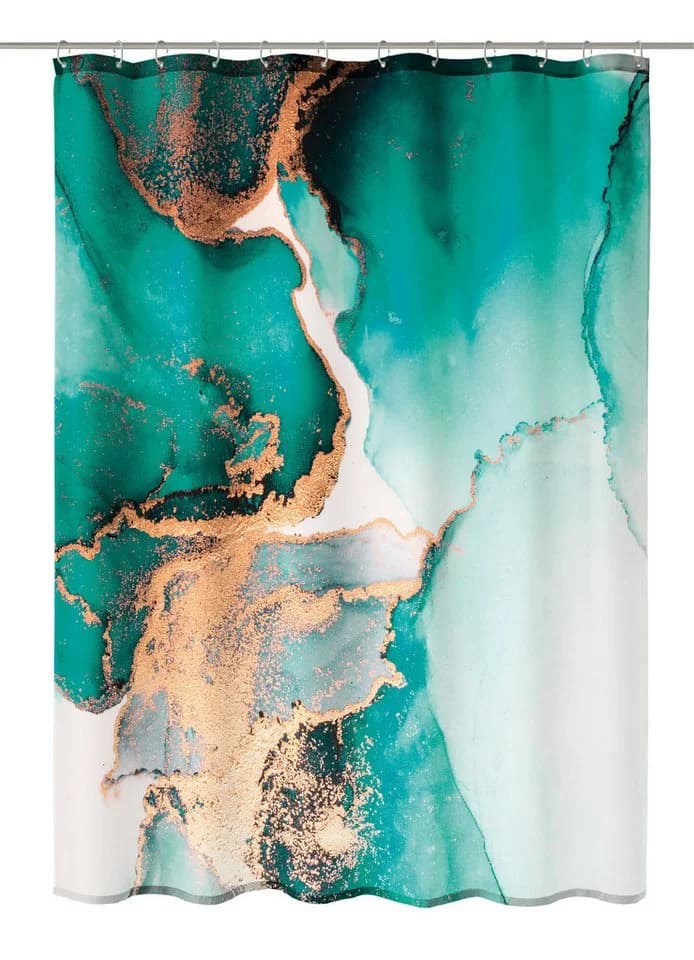 Kleine Wolke Duschvorhang Teal Aquarellmotiv Polyester - Bild 2