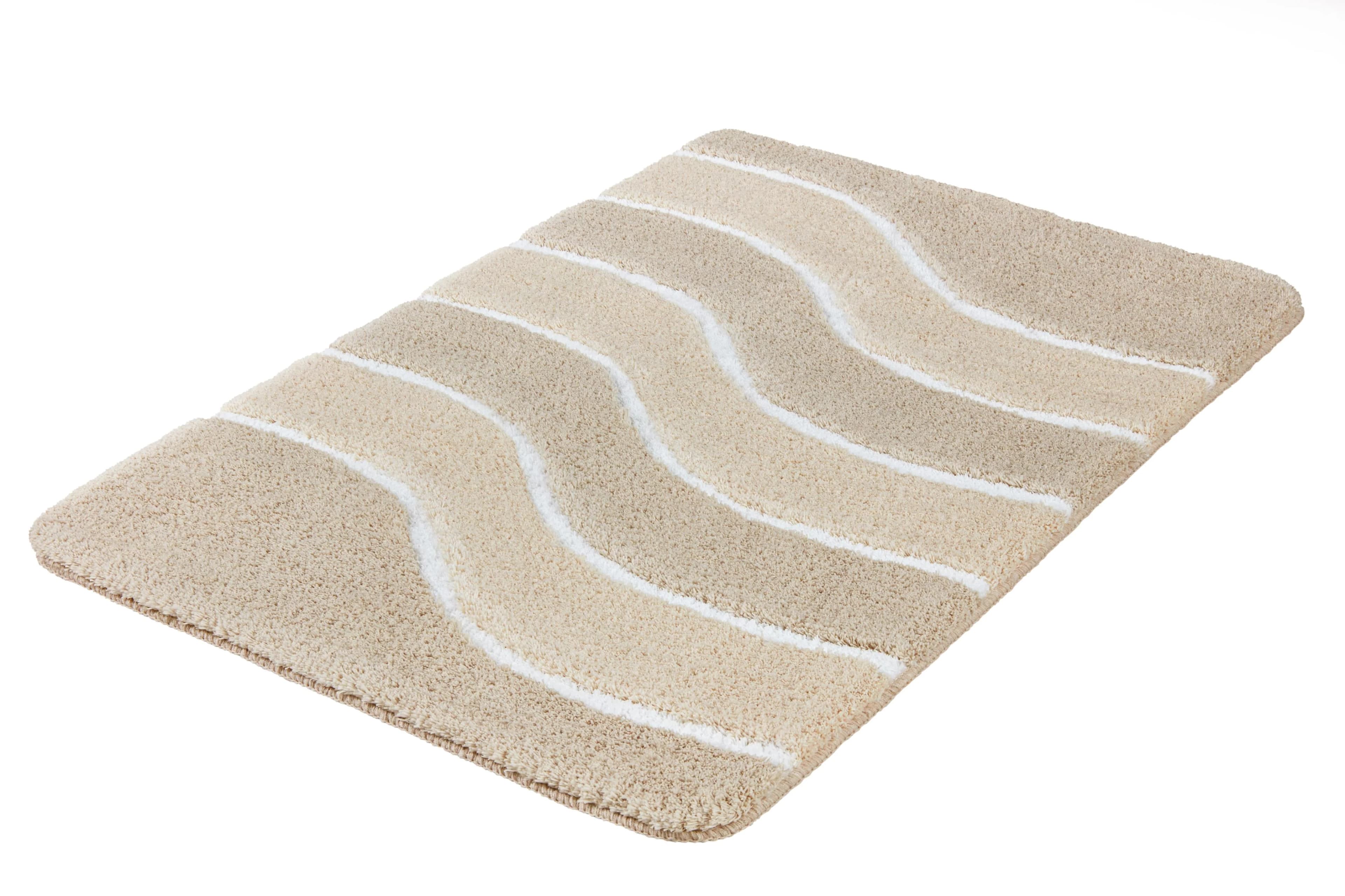 MEUSCH Badematte Lara Macadamia Beige/Weiß Hoch-Tief-Effekt