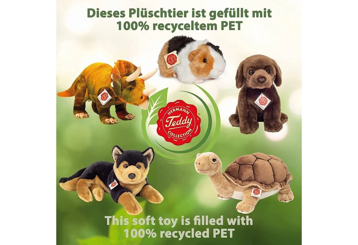 Teddy Hermann Kuscheltier Hamster 16 cm Beige/Braun/Weiß