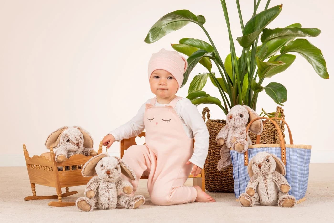 Teddy Hermann Schlenkerhase Grau 25 cm Kuscheltier