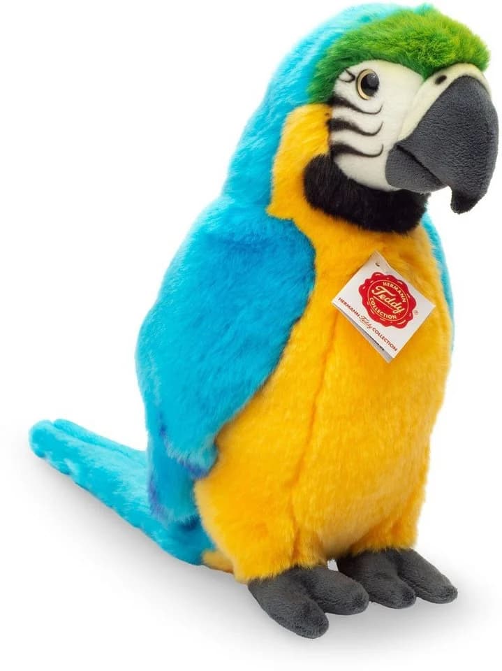 Teddy Hermann® Kuscheltier Papagei Gelbbrustara Bunt 26 cm