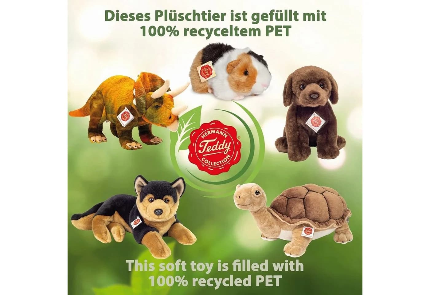Teddy Hermann® Kuscheltier Dinosaurier T-Rex Grün 55 cm - Bild 5