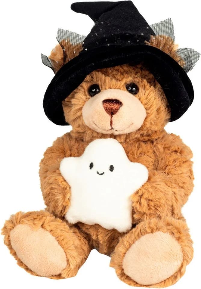 Teddy Hermann® Halloween Kuscheltier mit Gespenst und Hexenhut, 20 cm, Braun - Bild 2