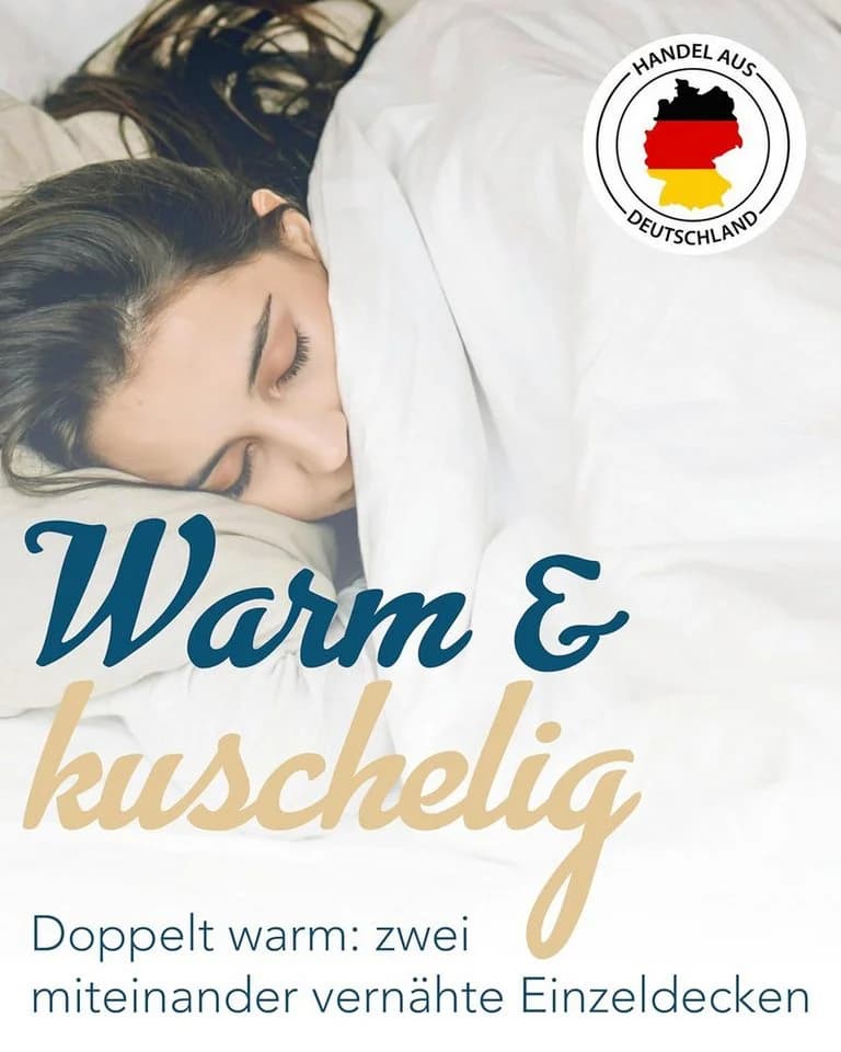 Sympathica Microfaserbettdecke Warme Winterdecke Duo Steppbett Weiß Allergiker - Bild 3