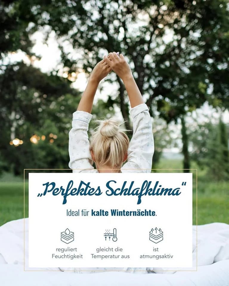 Sympathica Microfaserbettdecke Warme Winterdecke Duo Steppbett Weiß Allergiker - Bild 5