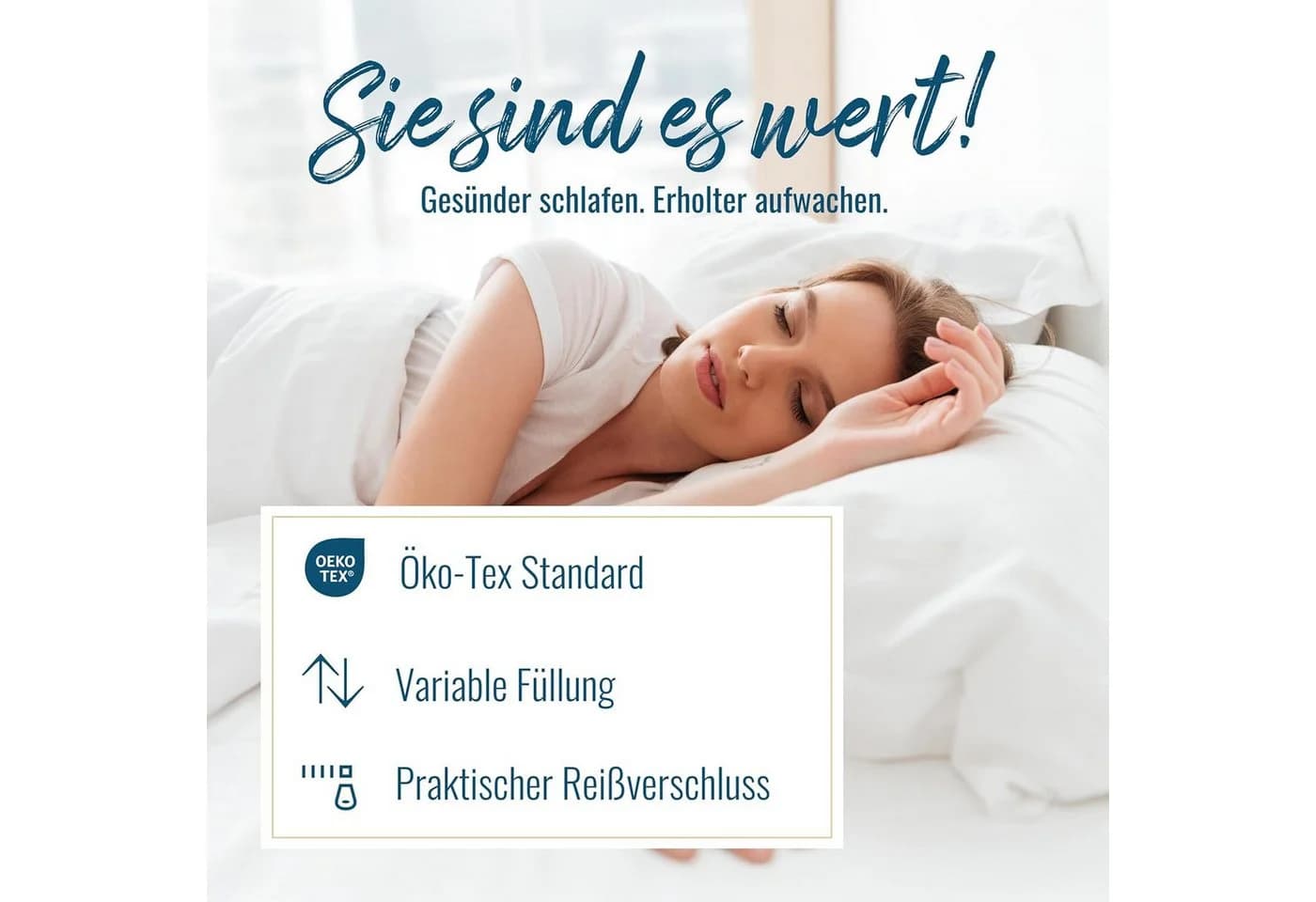 Sympathica Klimafaser Kopfkissen Weiß Allergikergeeignet - Bild 4