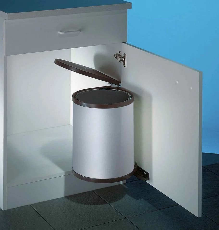 WESCO Rondo 2 Einbaumülleimer 13L Schwenktechnik Schwarz/Silber - Bild 3