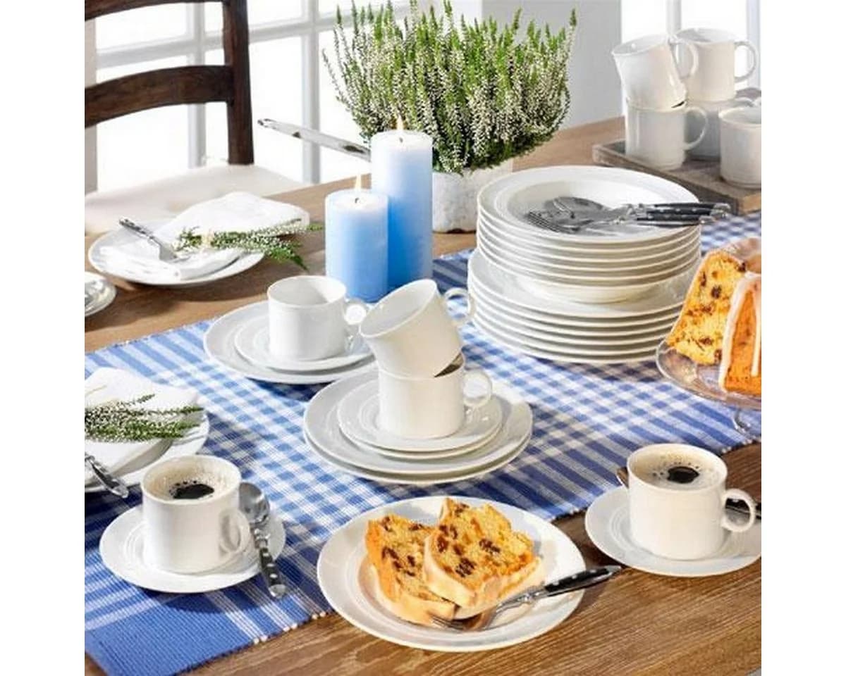 Friesland Porzellan Kombiservice Jeverland Weiß 36-tlg. Blumenmotiv - Bild 2