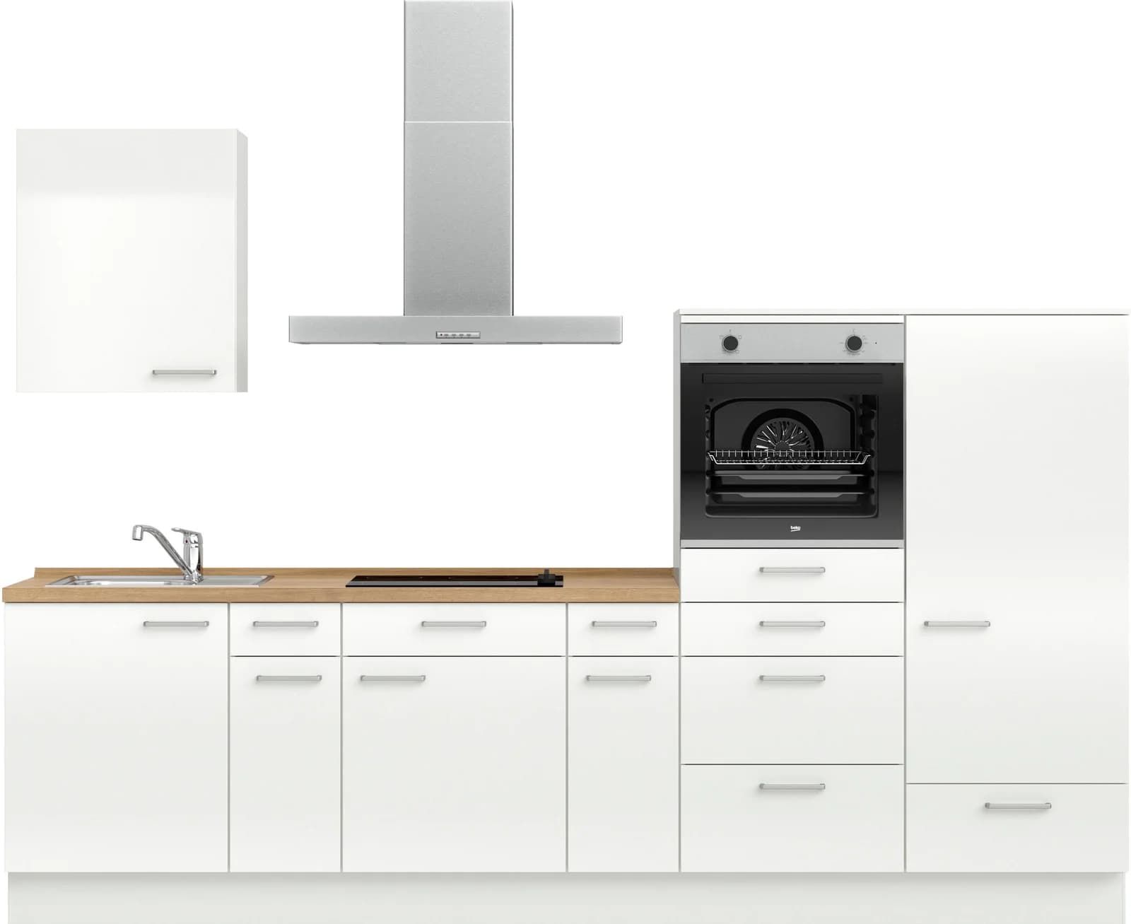 Nobilia Küchenzeile Flash I Weiß Eiche Sierra Nachbildung